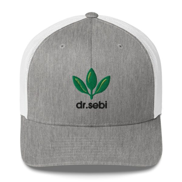 Dr. Sebi Trucker Cap – Unisex (Black Text) - Image 97