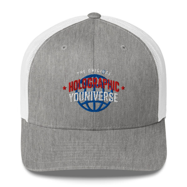 Holographic YOUniverse Trucker Cap – Unisex (White Text) - Image 113