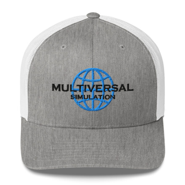 Multiversal Simulation Trucker Cap – Unisex (Black Text) - Image 49