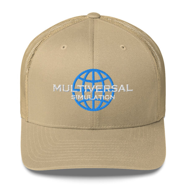 Multiversal Simulation Trucker Cap – Unisex (White Text) - Image 129