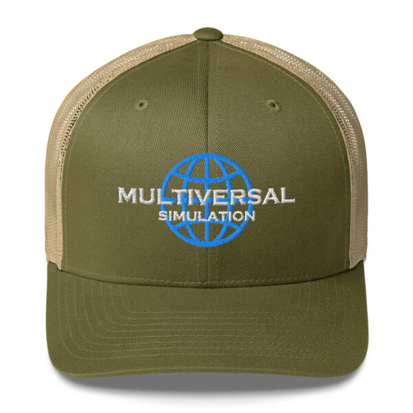Multiversal Simulation Trucker Cap – Unisex (White Text) - Image 137