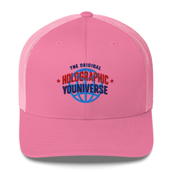 Holographic YOUniverse Trucker Cap – Unisex (Navy Text) - Image 41