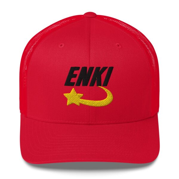 Enki Trucker Cap – Unisex (Black Text) - Image 25