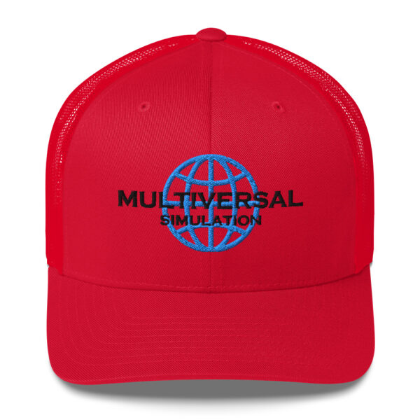 Multiversal Simulation Trucker Cap – Unisex (Black Text) - Image 9