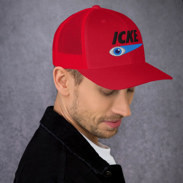 Icke Trucker Cap – Unisex (Black Text) - Image 99