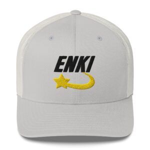 Enki Trucker Cap – Unisex (Black Text)