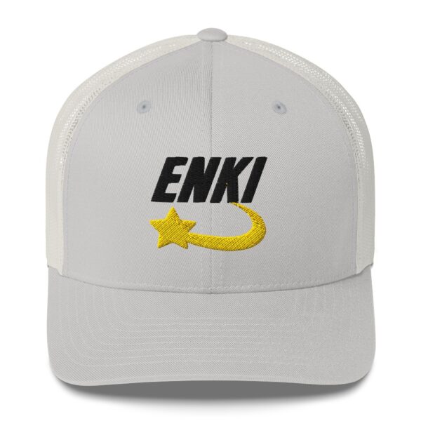 Enki Trucker Cap – Unisex (Black Text)