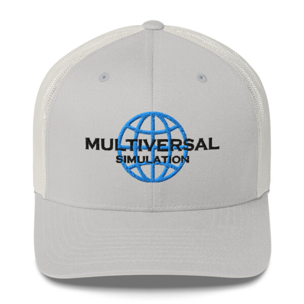 Multiversal Simulation Trucker Cap – Unisex (Black Text) - Image 57
