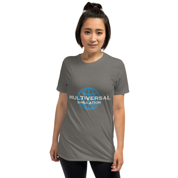 Multiversal Simulation T-Shirt – Unisex 100% Cotton Holographic Universe Tee (White Text) - Image 7