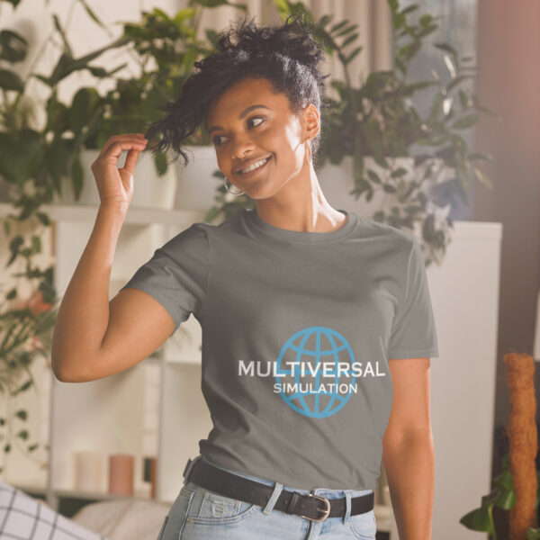 Multiversal Simulation T-Shirt – Unisex 100% Cotton Holographic Universe Tee (White Text) - Image 10