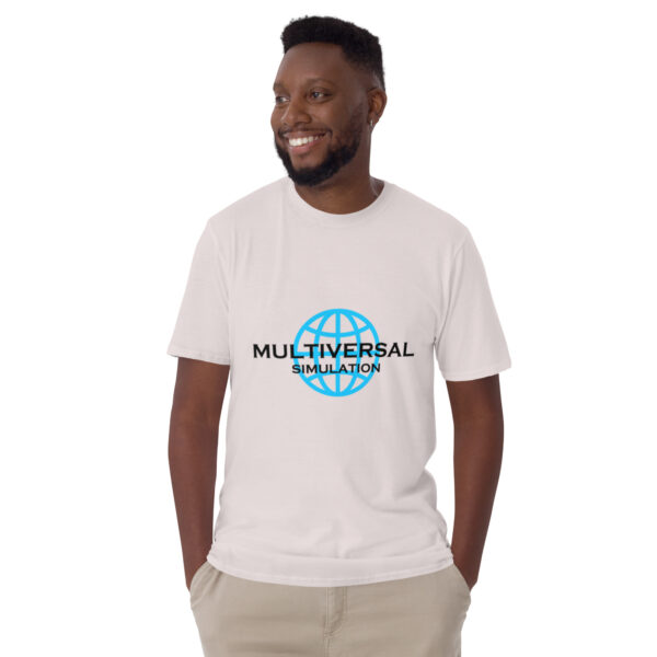 Multiversal Simulation T-Shirt – Unisex 100% Cotton Holographic Universe Tee (Black Text) - Image 5