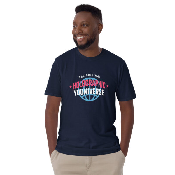 Holographic YOUniverse T-Shirt – Short-Sleeve Unisex Tee (White Text) - Image 5
