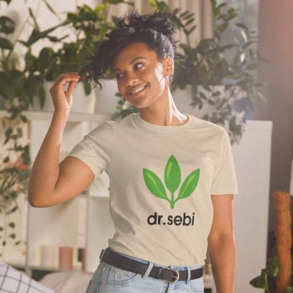 Dr. Sebi T-Shirt - Short-Sleeve Unisex Tee (Black Text) - Image 9