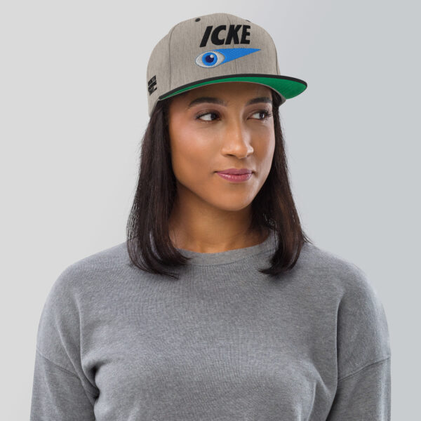 Icke Snapback Cap – Unisex (Black Text) - Image 8