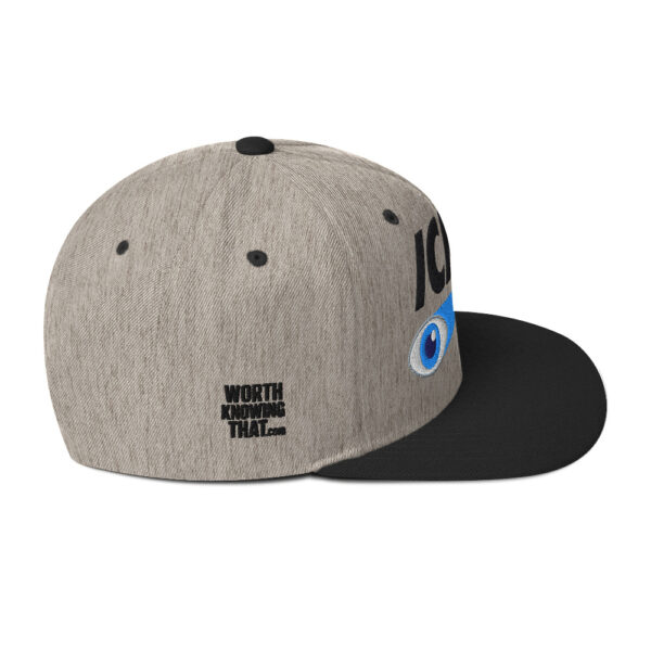 Icke Snapback Cap – Unisex (Black Text) - Image 3