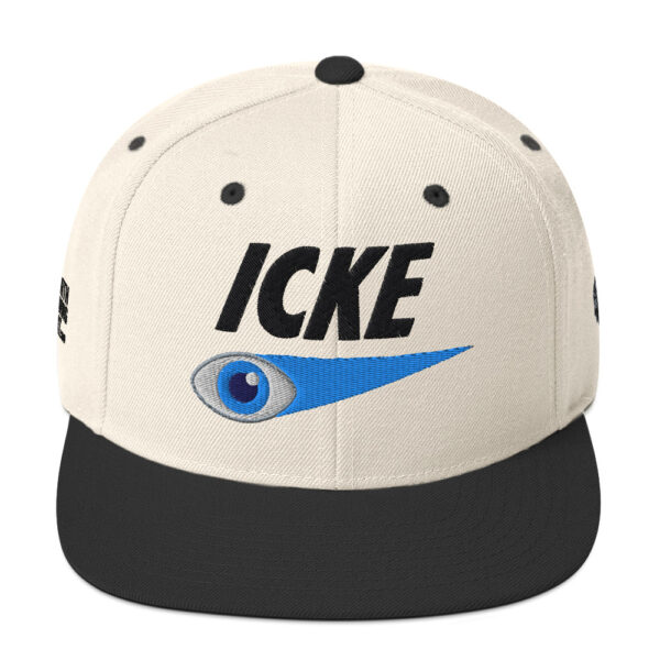 Icke Snapback Cap – Unisex (Black Text) - Image 37