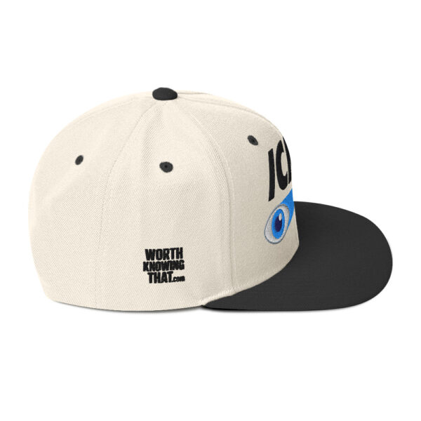 Icke Snapback Cap – Unisex (Black Text) - Image 39