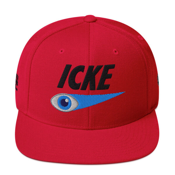 Icke Snapback Cap – Unisex (Black Text) - Image 13