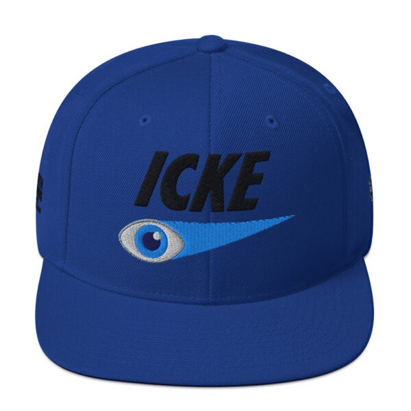 Icke Snapback Cap – Unisex (Black Text) - Image 9