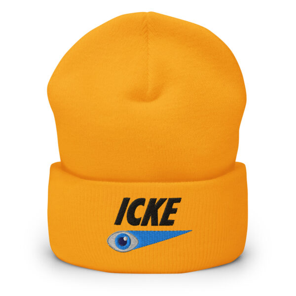 Icke Hat – Cuffed Beanie Unisex (Black Text) - Image 10