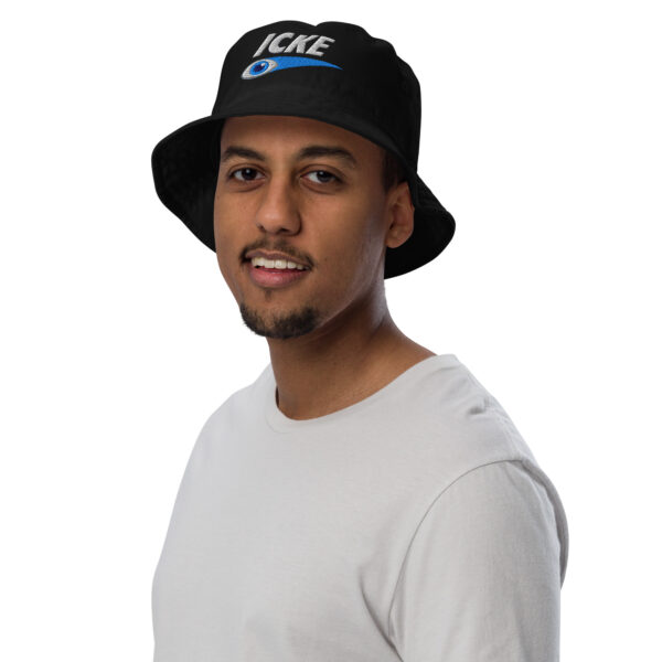 David Icke Bucket Hat – Unisex Organic Pure Cotton Summer Hat (White Text) - Image 5