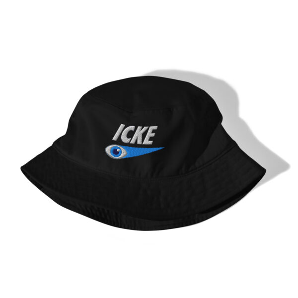 David Icke Bucket Hat – Unisex Organic Pure Cotton Summer Hat (White Text) - Image 3