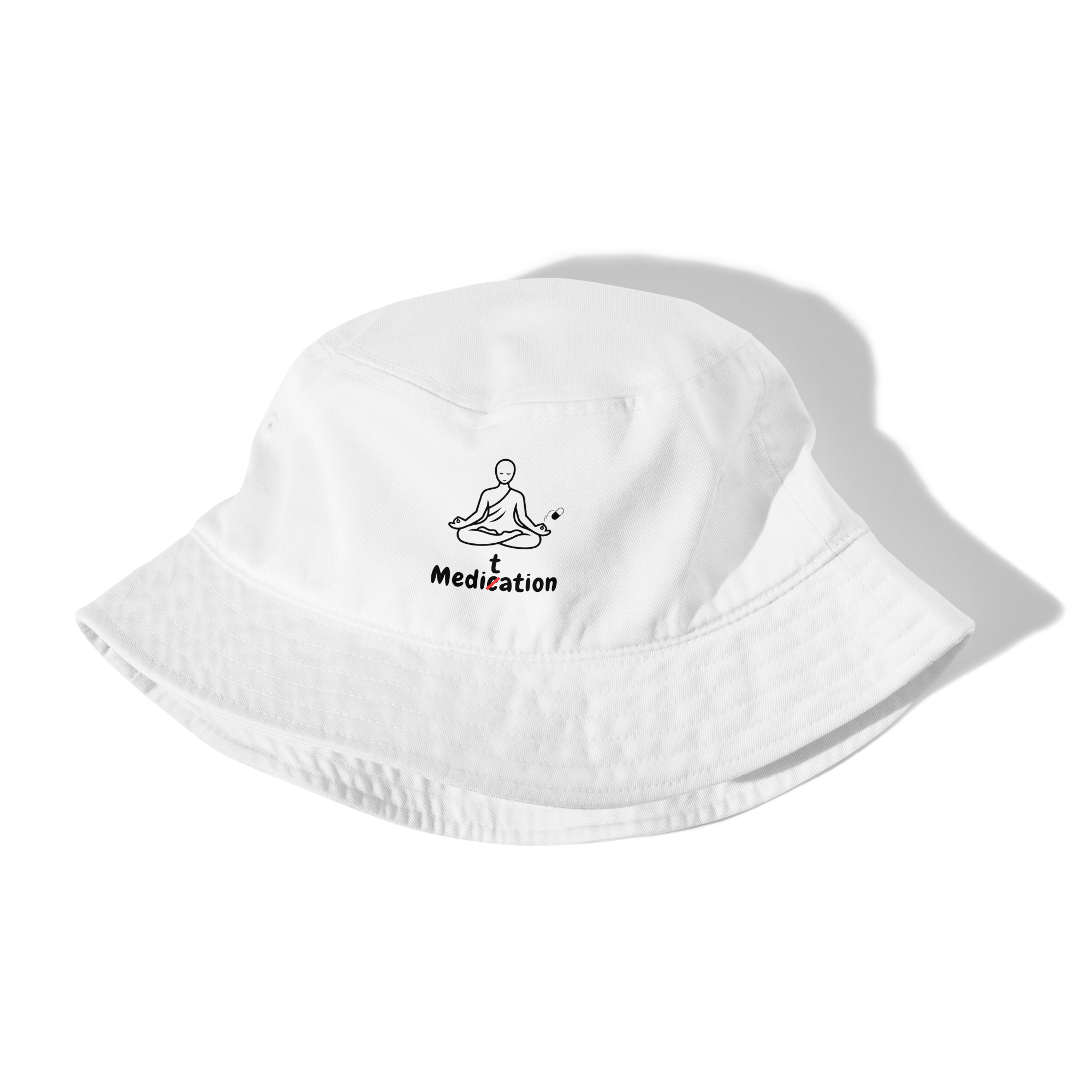 Meditation Bucket Hat – Unisex Organic Pure Cotton Summer Hat | Meditate Medication Clothes (Black Text) - Image 15