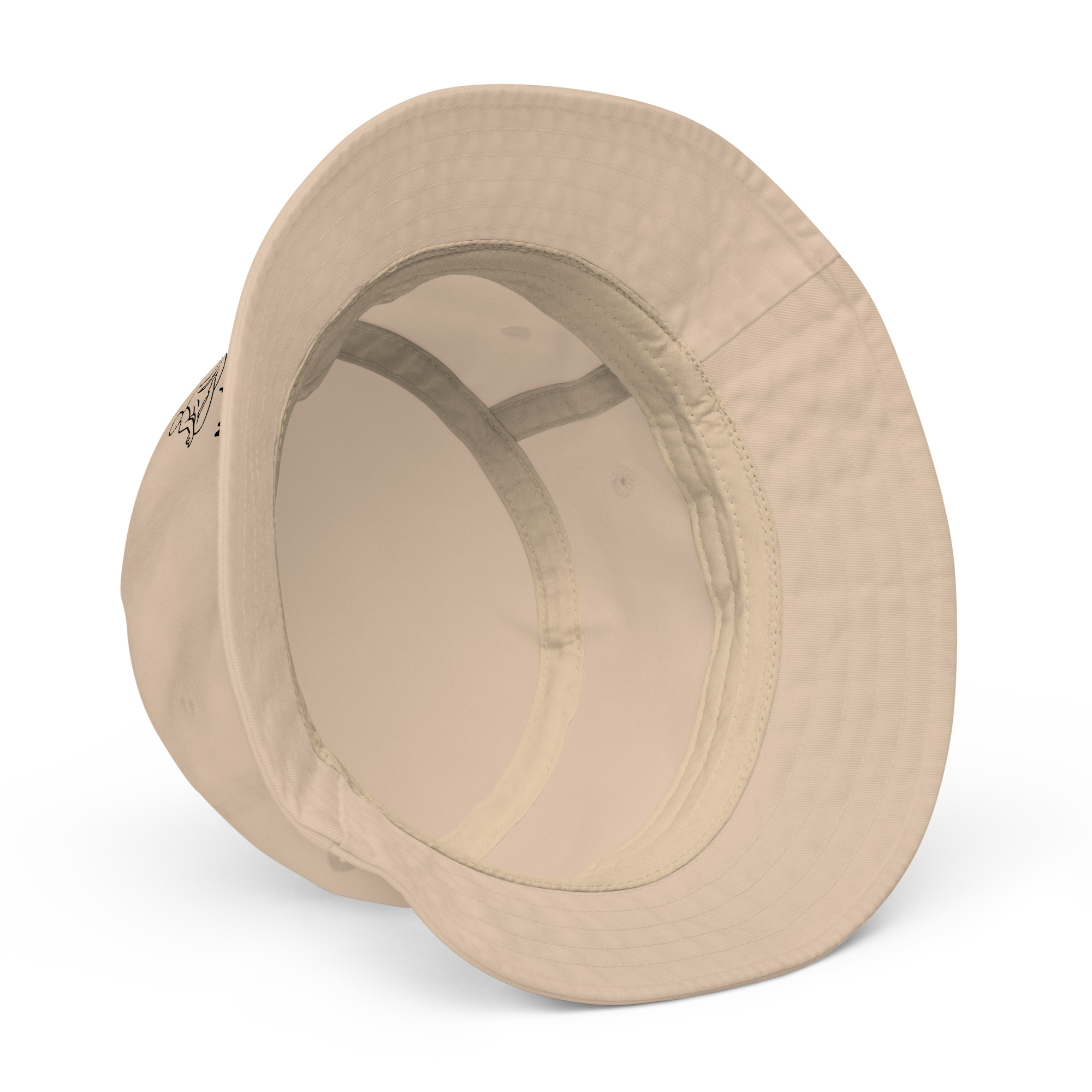 Meditation Bucket Hat – Unisex Organic Pure Cotton Summer Hat | Meditate Medication Clothes (Black Text) - Image 2