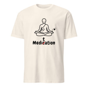 Meditation T-Shirt – Unisex 100% Cotton Meditate Medication Tee | Spiritual Clothes (Black Text)