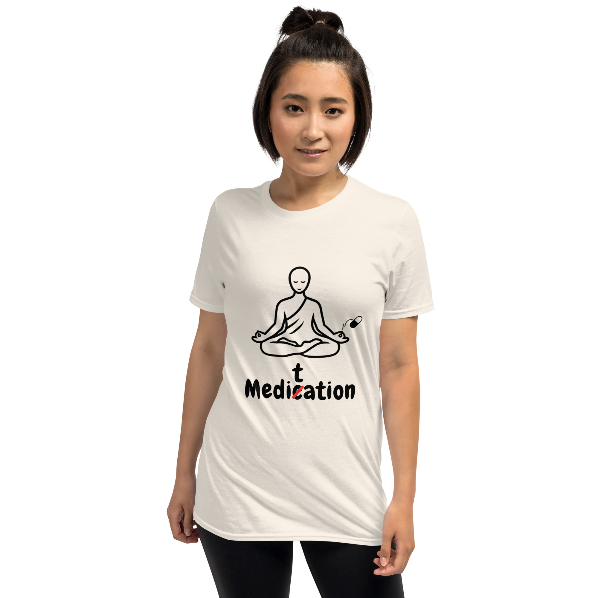Meditation T-Shirt – Unisex 100% Cotton Meditate Medication Tee | Spiritual Clothes (Black Text) - Image 5