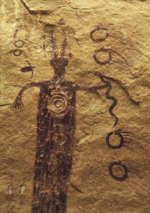 Native American Indian Rock Art Barrier Canyon Utah - ancient paintings and carvings of insect aliens antenna