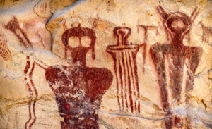 Native American Indian Rock Art Sego Canyon Utah - old paintings and carvings of aliens ufos