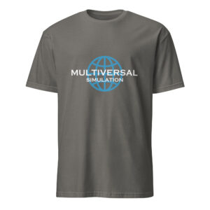 Multiversal Simulation T-Shirt – Unisex 100% Cotton Holographic Universe Tee (White Text)