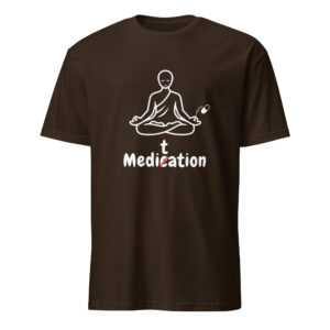 Meditation T-Shirt – Unisex 100% Cotton Meditate Medication Tee | Spiritual Clothes (White Text)